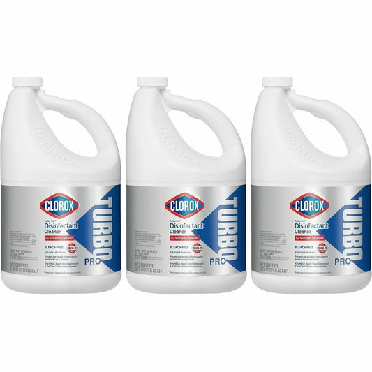 Clorox Turbo Pro Disinfectant Cleaner for Sprayer Devices - 121 fl oz (3.8 quart) - Fresh Scent - Bleach-free, Versatile, Antibacterial - White Bottle - 3 / Carton