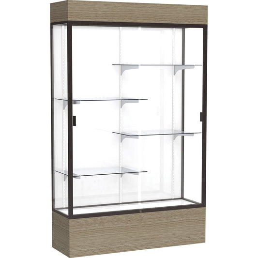 Waddell Reliant Display Cabinet - 48" Width x 16" Depth x 80" Height - 4 x Shelf(ves) - Sliding Door(s) - Durable, Adjustable Shelf, Lockable, LED Light - Assembly Required - TAA Compliant