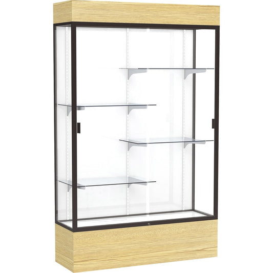 Waddell Reliant Display Cabinet - 48" Width x 16" Depth x 80" Height - 4 x Shelf(ves) - Sliding Door(s) - Durable, Adjustable Shelf, Lockable, LED Light - Assembly Required - TAA Compliant