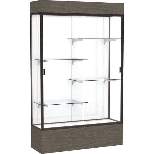 Waddell Reliant Display Cabinet - 48" Width x 16" Depth x 80" Height - 4 x Shelf(ves) - Sliding Door(s) - Durable, Adjustable Shelf, Lockable, LED Light - Assembly Required - TAA Compliant