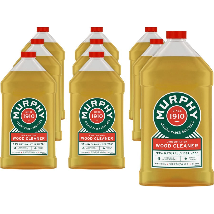Murphy&reg, Oil Soap Wood Cleaner - Ready-To-Use - 32 fl oz (1 quart) - Phosphate-free, Ammonia-free, Bleach-free - Gold Bottle - 9 / Carton