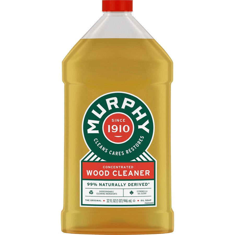 Murphy&reg, Oil Soap Wood Cleaner - Ready-To-Use - 32 fl oz (1 quart) - Phosphate-free, Ammonia-free, Bleach-free - Gold Bottle - 1 Each
