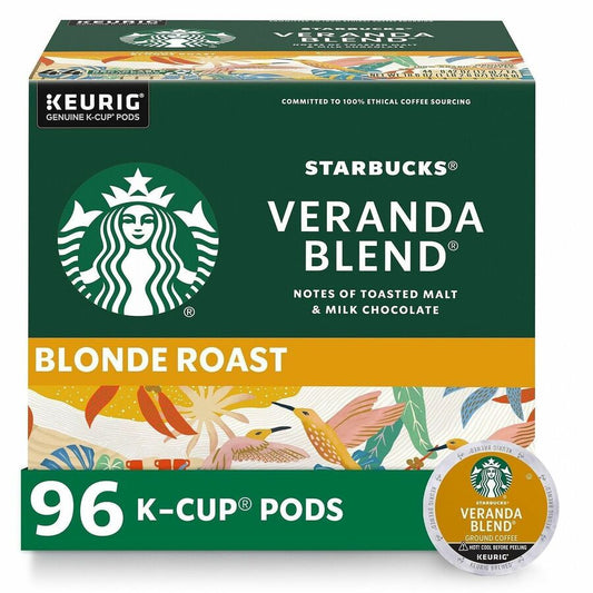 Starbucks&reg, K-Cup Veranda Blend Coffee - Compatible with Keurig Brewer - Light - K-Cup - Veranda Blend - 24/Box - 4 / Carton