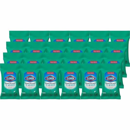 Clorox Bleach-Free Disinfecting WipesTo-Go Pack - Fresh Scent - Bleach-free, Disinfectant, Antibacterial, Disposable - White - 9 Pack - 24 / Carton