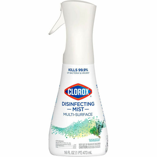 Clorox Disinfecting, Sanitizing & Antibacterial - 16 fl oz (0.5 quart) - Eucalyptus Peppermint Scent - Non-aerosol, Bleach-free - White - 1 Each