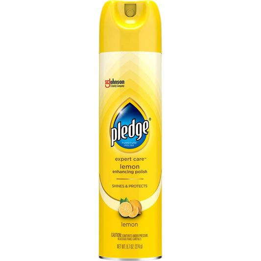 Pledge Expert Care Enhancing Polish - 9.7 fl oz (0.3 quart) - Lemon Scent - Yellow - 6 / Carton