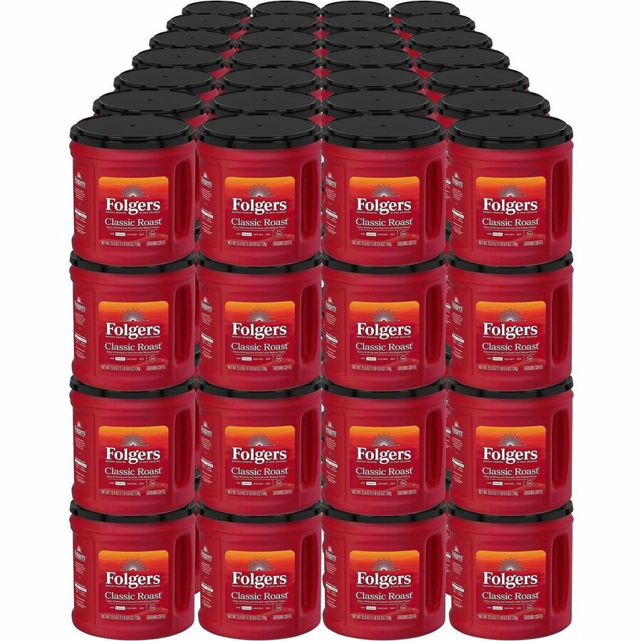 Folgers&reg, Ground Classic Roast Coffee - Medium - 25.9 oz Per Canister - Ground - Rich Aroma - Kosher - 49 / Pallet
