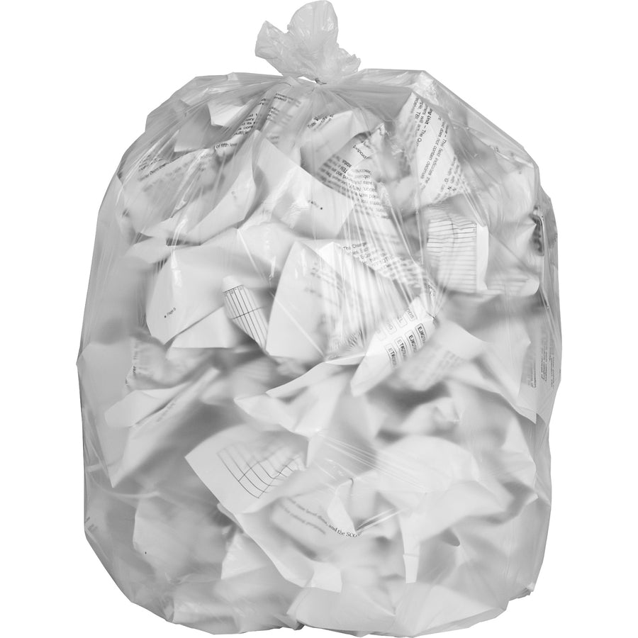 Everyday Genuine Joe High-Density Can Liners - 10 gal Capacity - 24" Length x 24" Width x 0.24 mil (6 Micron) Thickness - High Density - Clear - Resin - Office Waste, Receptacle - 1000 / Carton