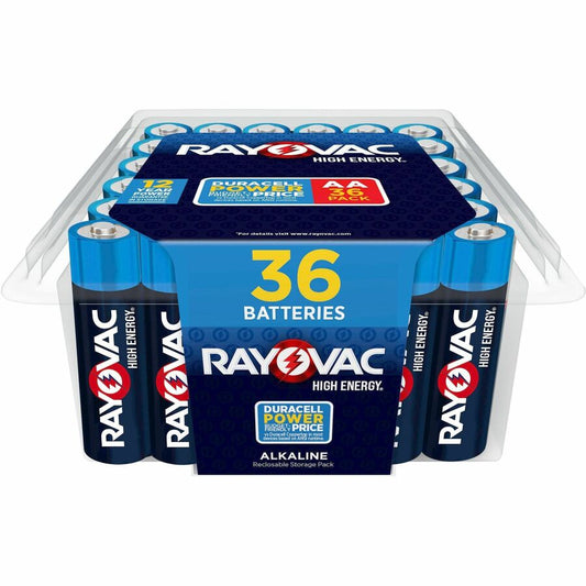 Rayovac High Energy Alkaline AA Batteries - For Flashlight, Toy, Mouse, Remote Control - AA - 12 Year Shelf Life - 36 / Pack