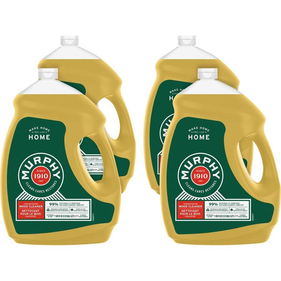 Murphy&reg, Oil Soap Cleaner - Concentrate - 145 fl oz (4.5 quart) - Natural Scent - Ammonia-free, Bleach-free, Phosphate-free - Brown - 4 / Carton