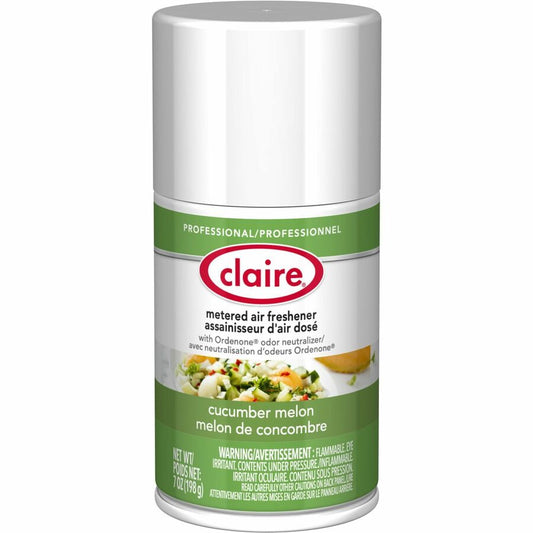 Claire Metered Air Freshener with Ordenone - Aerosol - 6000 ft³ - 7 fl oz (0.2 quart) - Cucumber Melon - 30 Day - Odor Neutralizer - 12 / Carton
