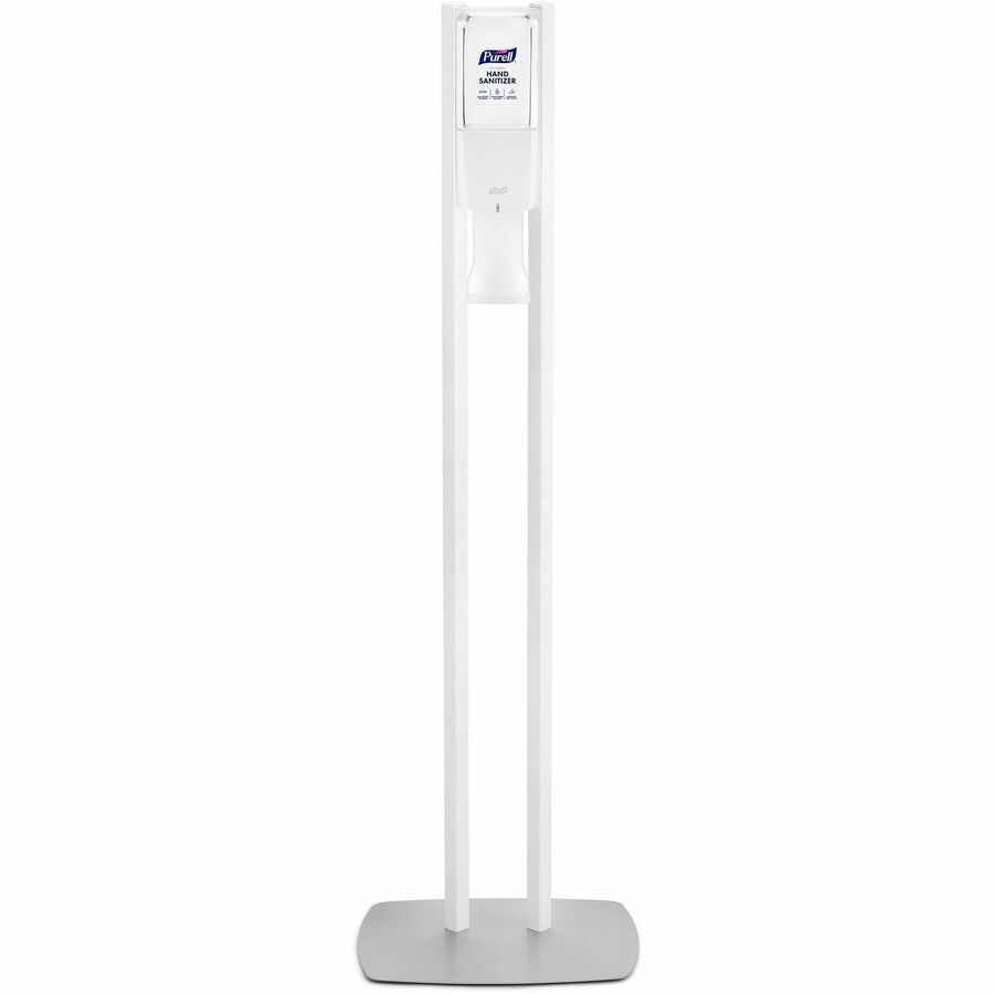 PURELL&reg, ES10 Floor Stand with Automatic Dispenser - Floor, Freestanding - White - For Sanitizing Dispenser, High Traffic Area, Waiting Room, Hallway - Sturdy, Low-profile Base, Lightweight