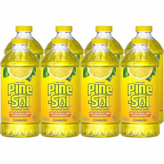 Pine-Sol Multi-Surface Cleaner - For Multi Surface - Concentrate - Liquid - 40 fl oz (1.3 quart) - Lemon Fresh Scent - Deodorize, Disinfectant, Dilutable - Yellow - 8 / Carton