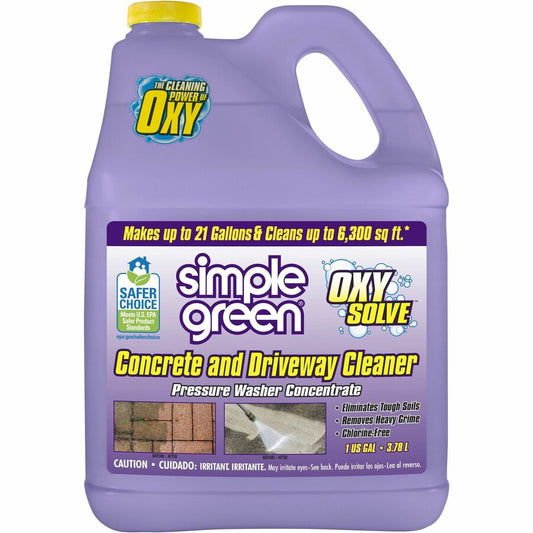 Simple Green Concrete/Driveway Cleaner Concentrate - For Concrete, Patio, Masonry - Concentrate - Liquid - 128 fl oz (4 quart) - Bleach-free, Fast Acting, Non-flammable - Purple - 4 / Carton