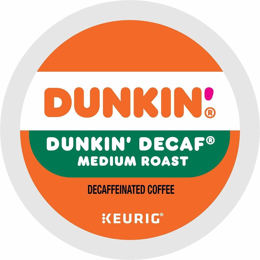 Dunkin'&reg, K-Cup Decaf Coffee - Compatible with Keurig Brewer - Medium - K-Cup - Decaf - Kosher - Decaffeinated - 22 / Box