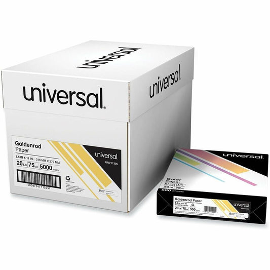 Universal Copy Paper - 20 lb Basis Weight - 75 g/m², Grammage - Goldenrod - 5000 Sheets - 500 Sheets per Ream - 10 / Carton