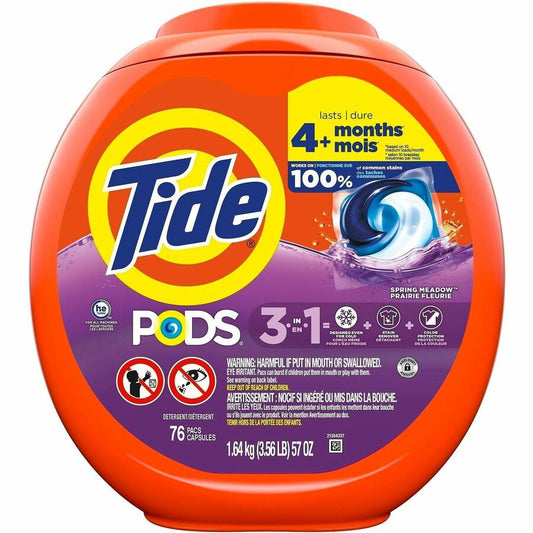 Tide Pods Laundry Detergent - For Laundry, Washing Machine, Clothes, Clothing - Concentrate - Spring Meadow Scent - Phosphate-free - Orange - 1 Pack