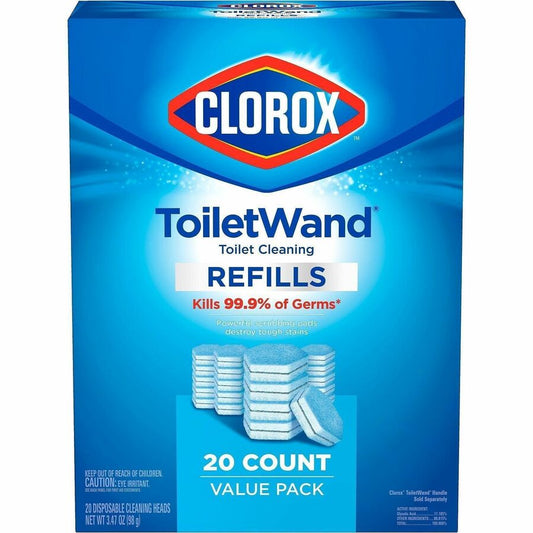 Clorox ToiletWand Toilet Cleaning and Disinfecting Scrubbing Pads Refills - Blue, White - 20 / Box