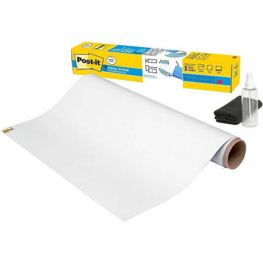 Post-it&reg, Easy Erase Whiteboard Roll, 3'x2' - White Surface - White Sheet Color - Rectangle - 36" Length x 24" Width - Flexible, Stain Resistant, Easy Peel, Self-stick, Removable, Wipeable, Stain Proof - 1 Each