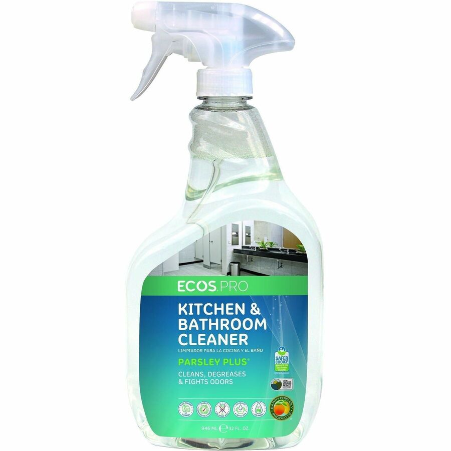 ECOS&reg, PRO Parsley All-Purpose Cleaner - For Multipurpose - Ready-To-Use - Spray - 32 fl oz (1 quart) - Parsley Scent - Recommended For: Dirt Remover, Grease Remover, Grime Remover, Scum Remover - pH Balanced, Dye-free, Aseptic, Residue-free - Clear...