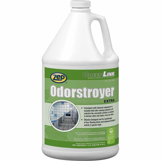 Zep Commercial Odorstroyer Extra - For Multi Surface, Multipurpose - Ready-To-Use - Liquid - 128 fl oz (4 quart) - 7.2 to 8.2 pH - Pleasant Scent - Recommended For: Pet Urine Odor Remover, Odor Remover, Stain Remover, Soil Remover, Spot Remover - Enzym...