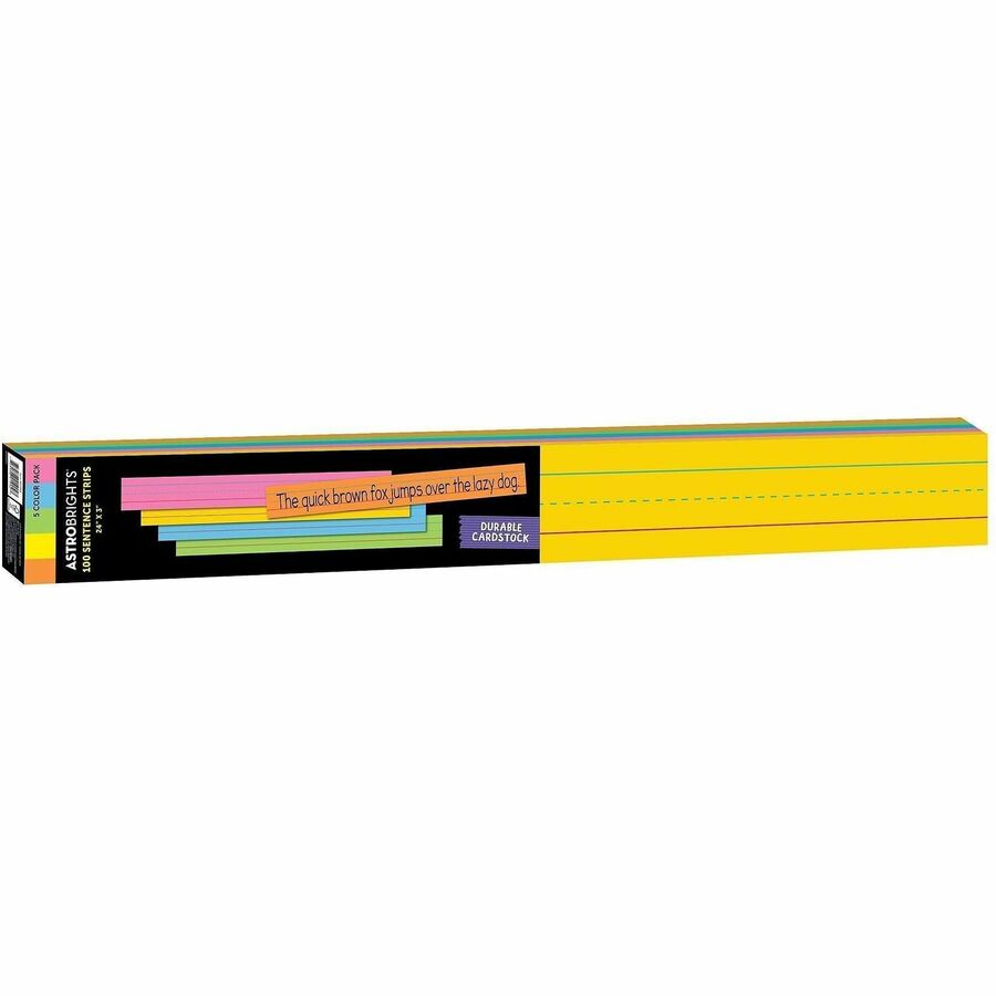 Astrobrights Ruled Handwriting Strips - Skill Learning: Classroom, Handwriting, Mathematics, Sight Words, Vocabulary, Spelling, Number - 100 / Pack