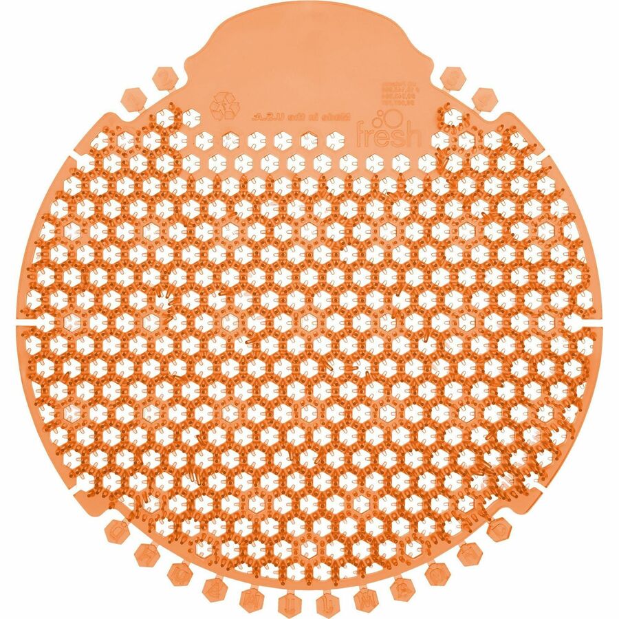 Fresh Products Wave 360 Urinal Screens - Lasts upto 60 Days - Splash Reducer, Odor Control - 5 / Box - Orange