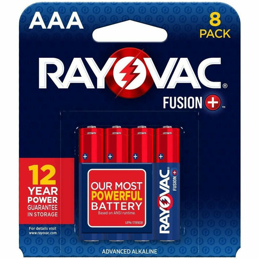 Rayovac Fusion Battery - For Toy, Video Game Controller, Wireless Headset, Drone - AAA - 12 Year Shelf Life - 8 / Pack