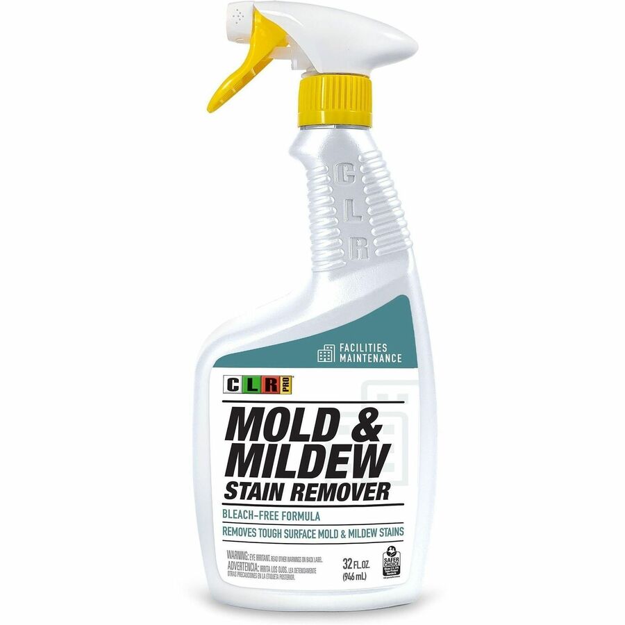 CLR Pro Mold & Mildew Stain Remover - For Multi Surface - Spray - 32 fl oz (1 quart) - Bleach-free - White - 6 / Carton