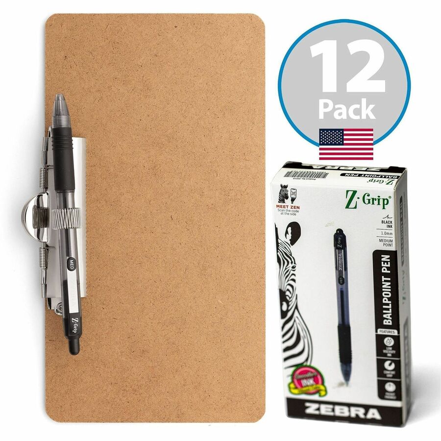 Officemate Landscape Memo/Receipt-Sized Clipboards - Storage for Receipt - Wood - 12 / Carton