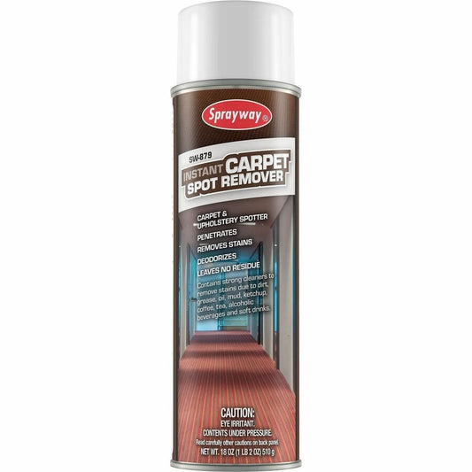 Sprayway Spot & Stain Remover - For Multi Surface, Multipurpose - 20 fl oz (0.6 quart) - Mild Scent - Fast Acting, Deodorize, Residue-free - Black/Multi Can - 1 Each
