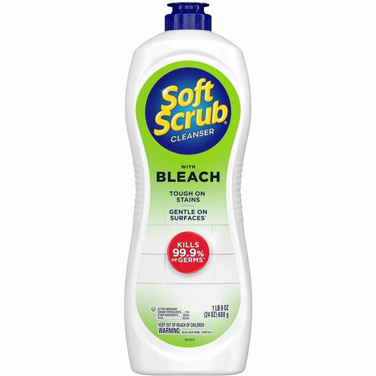 Soft Scrub Bleach Cleanser - For Multipurpose, Multi Surface - 24 fl oz (0.8 quart) - Fresh Scent - Recommended For: Soap Scum Remover, Limescale Remover, Dirt Remover, Calcium Deposit Remover, Grime Remover, Germs Remover - Scratch Resistant, Disinfec...