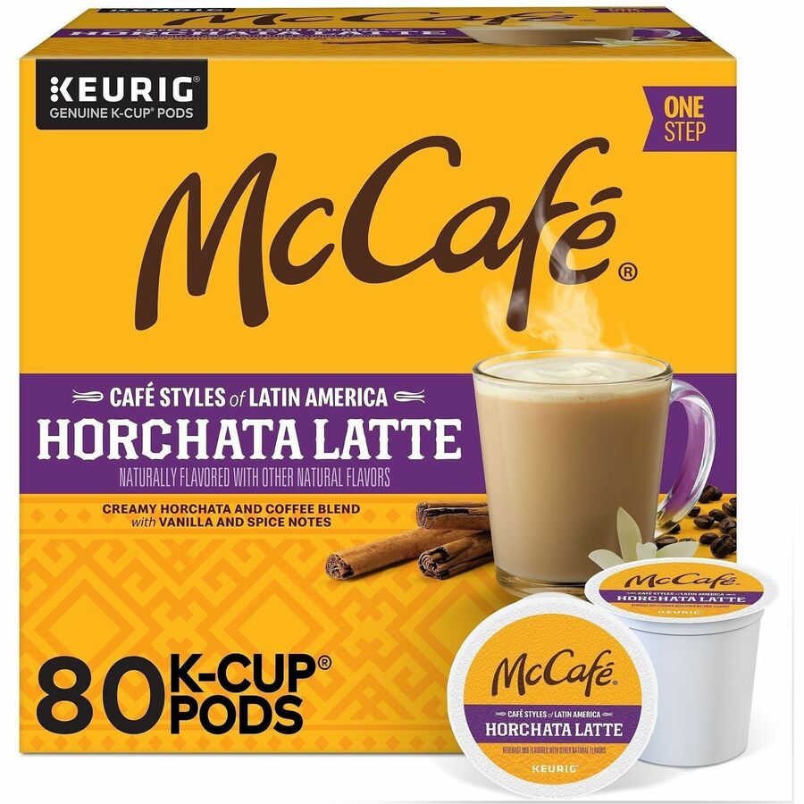 McCaf&eacute, &reg, K-Cup Horchata Latte - Compatible with Keurig Brewer - Medium - Per Box - 24 K-Cup - K-Cup - Horchata Latte - Kosher - 4 / Carton
