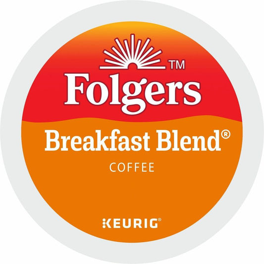 Folgers&reg, K-Cup Breakfast Blend Coffee - Compatible with Keurig Brewer - Light/Mild - 0.2 oz Per Box - 24 K-Cup - K-Cup - Breakfast Blend - Kosher - 4 / Carton