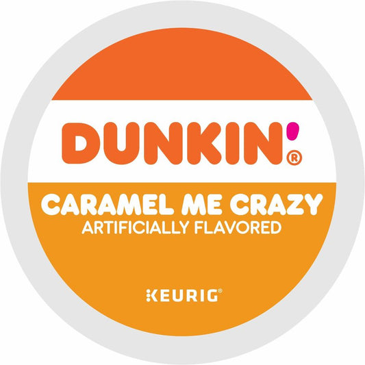 Dunkin'&reg, K-Cup Caramel Me Crazy Coffee - Compatible with Keurig Brewer - Medium - 0.3 oz Per Box - 22 K-Cup - K-Cup - Caramel Me Crazy - Kosher - 4 / Carton