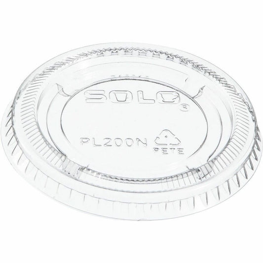 Solo 2 oz (59.1 mL) Clear Lid - 2.6" Diameter - Polyethylene Terephthalate (PET) - Clear - 1 Carton