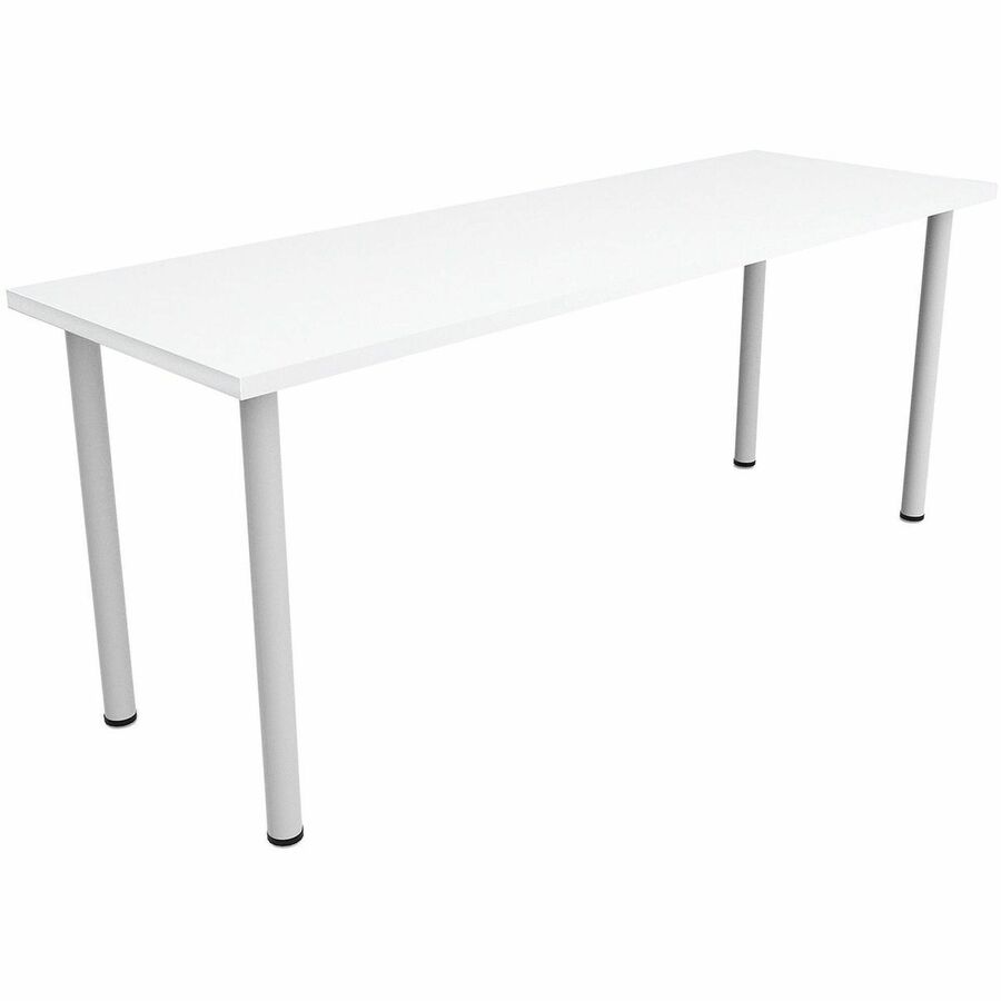 Safco Jurni Multi-Purpose Table with Post Leg & Glides - Laminated Top - Powder Coated Post Leg Base - 72" Table Top Width x 24" Table Top Depth x 1.10" Table Top Thickness - 29" Height - Multipurpose - Assembly Required - Designer White - Laminate Top...