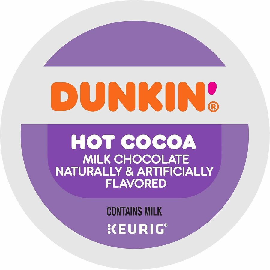 Dunkin'&reg, K-Cup, Pod Milk Chocolate Hot Cocoa - Compatible with Keurig Brewer - 22 K-Cup - K-Cup, Pod - Milk Chocolate, Hot Cocoa - Kosher - 4 / Carton