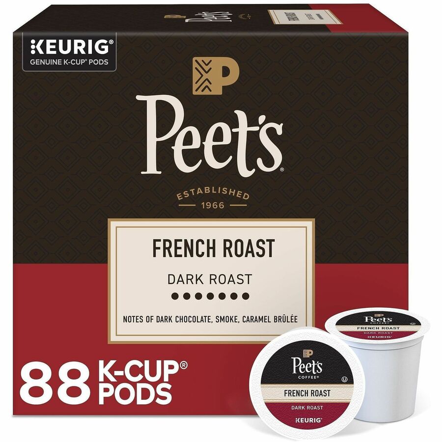 Peet's K-Cup French Roast Coffee - Compatible with Keurig Brewer - Dark - 22 K-Cup - K-Cup - French Roast - 4 / Carton