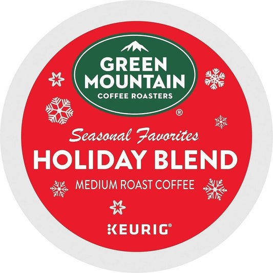 Green Mountain Coffee Roasters&reg, K-Cup, Pod Holiday Blend Coffee - Compatible with Keurig Brewer - Medium - 24 K-Cup - K-Cup, Pod - Holiday Blend - 4 / Carton