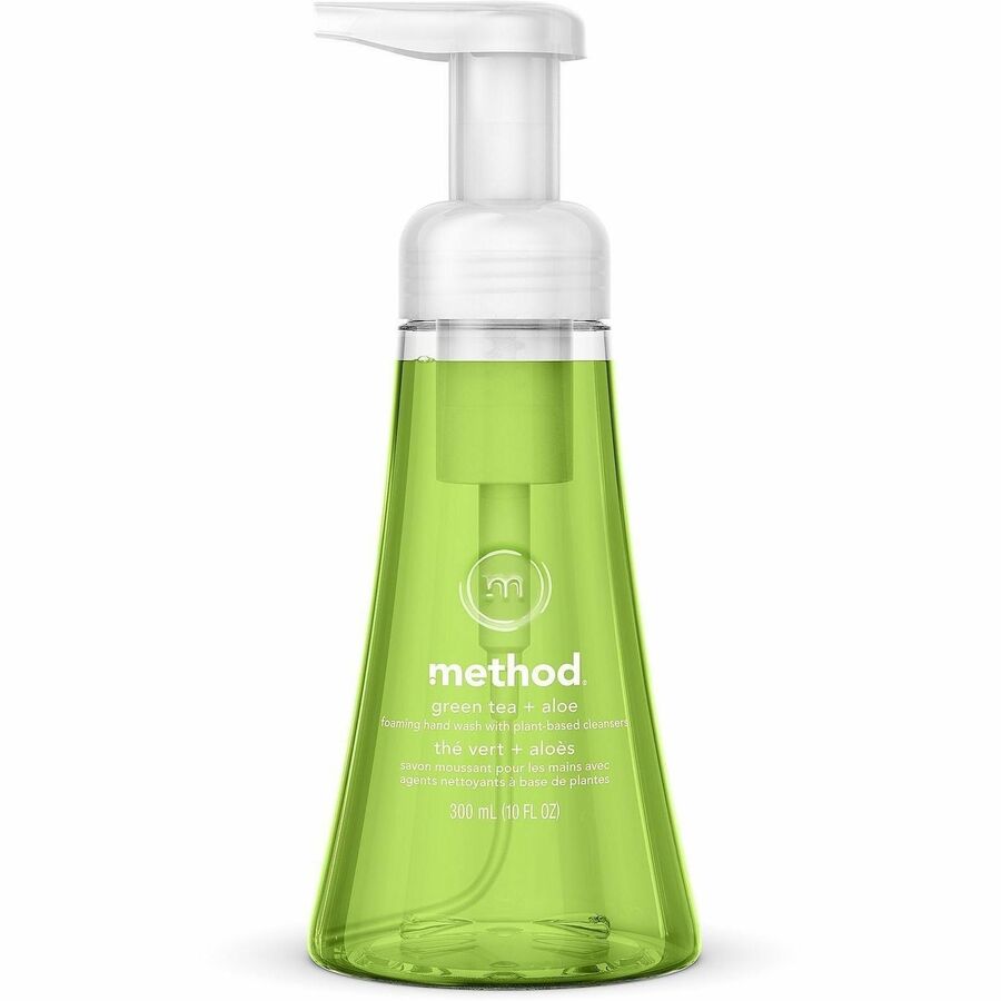 Method Green Tea + Aloe Foaming Hand Wash - Green Tea + Aloe Scent - 10 fl oz - Bottle Dispenser - Hand - Green - Cruelty-free, Paraben-free, Phthalate-free - 1 Each