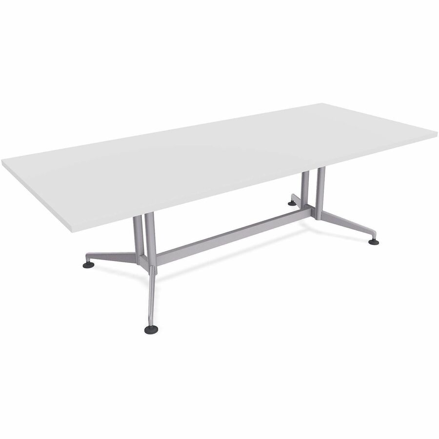 Special-T ZIA Series Conference Tables Collection - Rectangle Top - Powder Coated Double Column Base x 84" Table Top Width x 48" Table Top Depth - 29" Height - Conference Room, Meeting - Assembly Required - White - High Pressure Laminate (HPL) - Cast A...