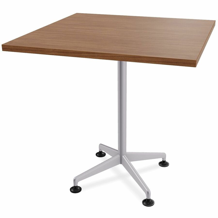 Special-T ZIA Series Hospitality Tables Collection - Square Top - Powder Coated X-shaped Base - Mid-Century Modern Style x 36" Table Top Width x 36" Table Top Depth - 36" Height - Hospitality, Office - Assembly Required - Walnut - High Pressure Laminat...