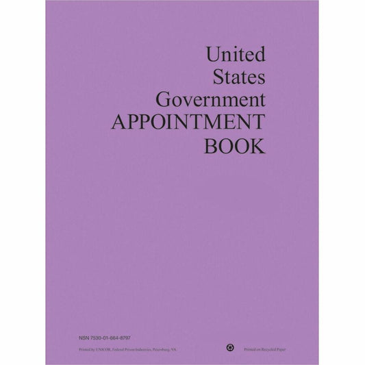 Unicor Fed Weekly Appointment Book - Weekly - 12 Month - January 2027 to December 2027 - 7:00 AM to 7:45 PM - Monday - Sunday - 1 Week Double Page Layout - Letter - 8 1/2" x 11" Sheet Size - White Sheet - Spiral Bound - Planetary Purple Paper Cover - 1...