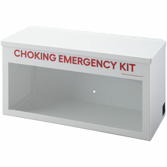 Victor Emergency Choking Cabinet - 14" Width x 5.3" Depth x 7" Height - Wall Mountable, Durable, Heavy Duty - White - Steel