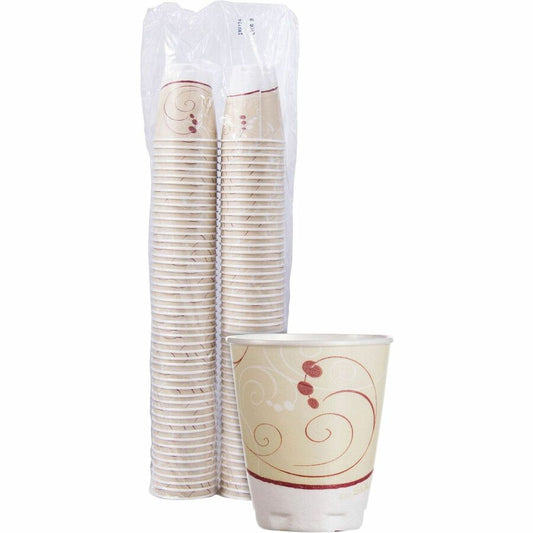 Solo Trophy Plus 8 oz Symphony Insulated Hot/Cold Cups - Symphony - 8 fl oz - Beige - Poly, Polyethylene - Hot Drink, Cold Drink, Coffee, Tea, Cocoa - 100 / Pack