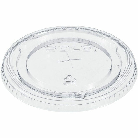 Dart 12-24 oz PET Plastic Straw-Slotted Lid - Clear - Storing - 3.9" Diameter - Clear - Polyethylene Terephthalate (PET), Plastic Body - 10 / Carton