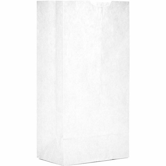 AJM #4 White Paper Grocery Bags - #4 - Bleached Kraft - Paper - Grocery, Supplies - Recycled - 500 / Carton