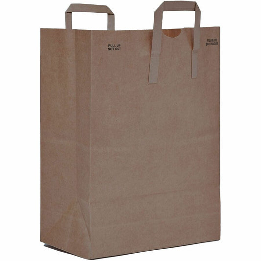 AJM 1/6 BBL #70 Kraft Paper Grocery Sacks - #70 - 6.72 gal Capacity - Natural Kraft - Paper - Foodservice, Grocery, Supplies - 300 / Carton