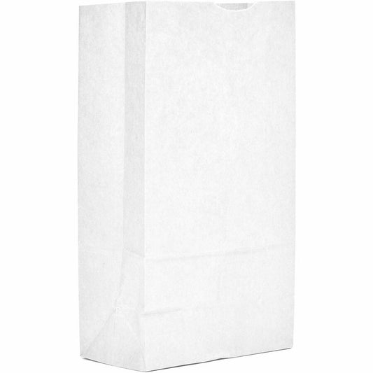 AJM #12 White Paper Grocery Bags - #12 - Bleached Kraft - Paper - Grocery, Supplies - Recycled - 500 / Carton